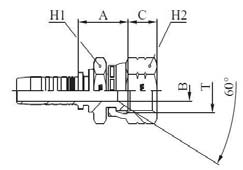 MÉTRICA JIS BSP ASIENTO 60º KOMATSU M24011